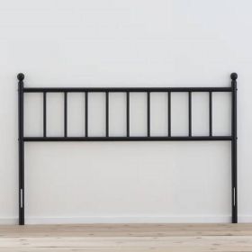 Traditional Farmhouse Headboard in Matte Black Metal Finish