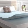 Soft Gel Memory Foam Mattress Topper in Light Blue