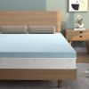 Soft Gel Memory Foam Mattress Topper in Light Blue