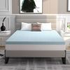 Soft Gel Memory Foam Mattress Topper in Light Blue