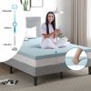 Soft Gel Memory Foam Mattress Topper in Light Blue