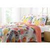 3-Piece Cotton Quilt Set with Multi-Color Floral Pattern