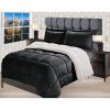 Ultra Soft Sherpa Wrinkle Resistant Comforter Set in Black