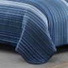 Coastal Blue Stripe Reversible Cotton Quilt Set