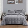 Grey 3 Piece Microfiber Reversible Comforter Set