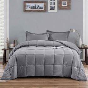 Grey 3 Piece Microfiber Reversible Comforter Set