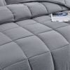 Grey 3 Piece Microfiber Reversible Comforter Set