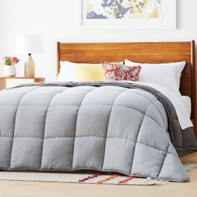 Light/Dark Grey All Seasons Plush Reversible Polyester Down Alternative Comforter