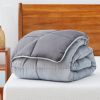 Light/Dark Grey All Seasons Plush Reversible Polyester Down Alternative Comforter