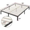 Heavy Duty Metal Platform Bed Frame with Wood Slats 3,500 lbs Weight Limit