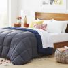 Grey/Navy All Seasons Reversible Polyester Down Alternative Comforter