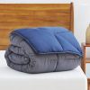 Grey/Navy All Seasons Reversible Polyester Down Alternative Comforter