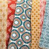 Teal Orange Cotton 3 Piece Reversible Bohemian Stripe Quilt Set