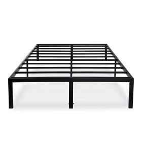 Modern Heavy Duty Black Metal Platform Bed Frame