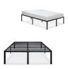 Modern Heavy Duty Black Metal Platform Bed Frame