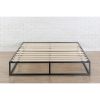 Modern 10-inch Low Profile Metal Platform Bed Frame with Wood Slats