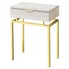 24in Modern End Table 1 Drawer Nightstand with Metal Legs