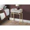 24in Modern End Table 1 Drawer Nightstand with Metal Legs