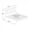 Hardwood Mid Century Platform Bed Frame with Headboard