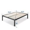 18 Inch Easy Assemble Metal Platform Bed Frame Wooden Slats
