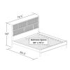 Hardwood Platform Bed Frame with Cane Paneling Headboard
