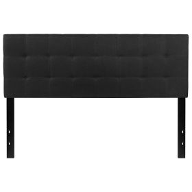 Modern Black Fabric Upholstered Panel Headboard