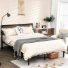 Rustic FarmHome Metal Wood Platform Bed Frame