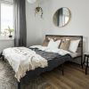 Rustic FarmHome Metal Wood Platform Bed Frame