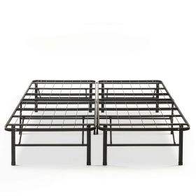 Folding Sturdy Metal Platform Bed Frame with Storage Space