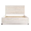 Solid Wood Platform Bed Frame with Headboard in Rustic White Finish