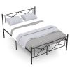 Modern Metal Platform Bed Frame with Headboard and Footboard