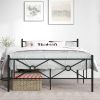 Modern Metal Platform Bed Frame with Headboard and Footboard