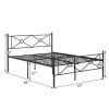 Modern Metal Platform Bed Frame with Headboard and Footboard