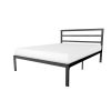 Black Metal Platform Bed Frame with Headboard Included