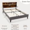 Velvet Upholstered Open/Close Storage Headboard Platform Bed