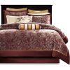 Red Gold Paisley12 Piece Cotton Polyester Comforter Set