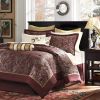 Red Gold Paisley12 Piece Cotton Polyester Comforter Set
