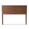 Farmhouse Headboard in Rustic Brown Walnut Wood Finish