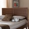 Farmhouse Headboard in Rustic Brown Walnut Wood Finish