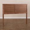 Farmhouse Headboard in Rustic Brown Walnut Wood Finish
