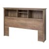 Freestanding Bookcase Headboard in Wood Finish