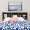 Freestanding Bookcase Headboard in Wood Finish