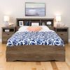 Freestanding Bookcase Headboard in Wood Finish