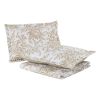 Tan Beige 3 Piece Bed-in-a-Bag Bohemian Floral Cotton Quilt Set