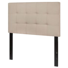 Modern Beige Taupe Fabric Upholstered Headboard