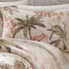 Cotton Coastal Palm Tree Floral Reversible Quilt Set