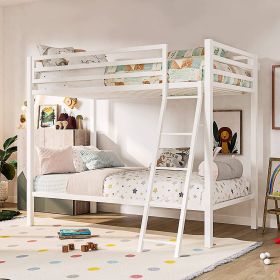 Twin over Twin Modern Metal Bunk Bed with Ladder