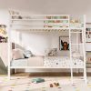Twin over Twin Modern Metal Bunk Bed with Ladder