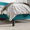 Upholstered Platform Bed with Wingback Headboard