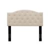 Button-Tufted Fabric Upholstered Adjustable Height Headboard